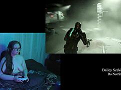 playing deadspace naked with big tits bouncing around