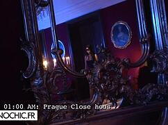 Jade laroche blindfolded in lingerie, dominated with blowjob and cum