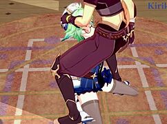 yo, check sucrose, hu tao, and aether in wild genshin impact hentai sex.