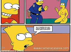 Yo, check this wild Simpsons parody cartoon with cop sex!