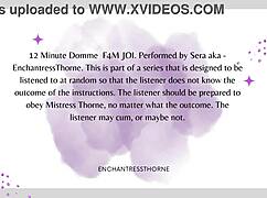 Femdom instruerer avsug og spis sæd økt