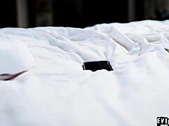 Kyler Quinn caught by step mom fingering, begs for family sex session.