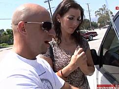 yo, picked up a brunett slut off the street for my big dick