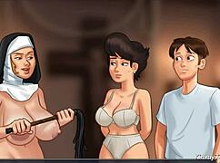 Summertime saga church milf caught fucking with police baton 😈