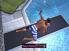 Cartoon Sex Taken At Public Pool Jumping Board.