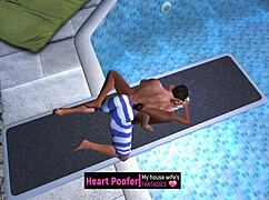 Cartoon Sex Taken At Public Pool Jumping Board.