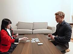 Yumeko Jabami drinks rival's cum in defeat!