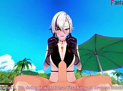 Arlecchino Bikini Beach Sex in 3D Genshin Impact! 😍