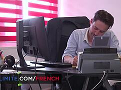 i'm licking pussy and fucking french teen luna rival's ass on the desk at work