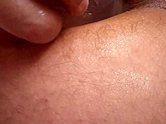 close up view of tight anal tunnel stretched by vibrator and dildo