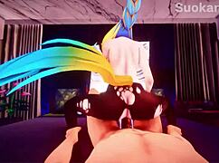 uma musume rides in cowgirl position