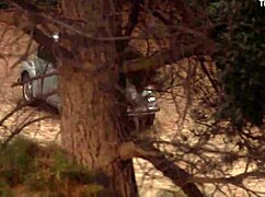 Sexy nude blonde girl outdoors from 10 to midnight