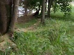 Fomos pegos no flagra por desconhecidos na floresta, garoto transa com todos sem camisinha