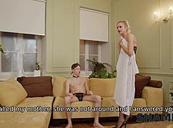 Shame4k! Russian blonde cougar bangs young stud hard!