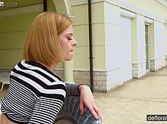 alexa glukoza young babe masturbating tight pussy outside.