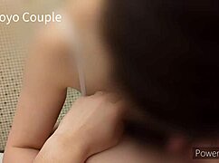 young wife cosplays in school swimsuit for lover in homemade video