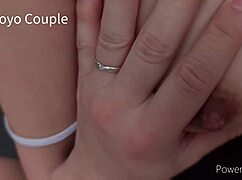 young wife cosplays in school swimsuit for lover in homemade video