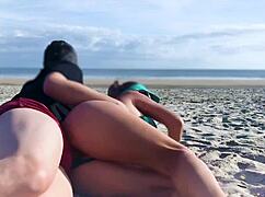 The milf was surprised by the unexpected encounter on the beach