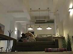 fitness model gets handjob backstage during yoga shoot