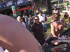 Spring break whip cream contest tit licking