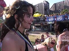 Spring break whip cream contest tit licking