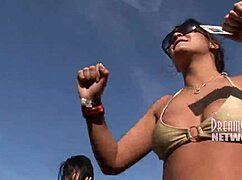 Spring break whip cream contest tit licking