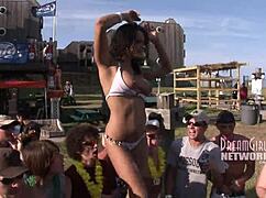 Spring break whip cream contest tit licking