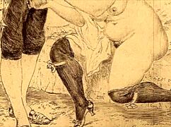 hey, check out these vintage hentai drawings with erotic anime scenes