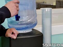 Office Threesome Involves Ripped Ebony Stud and Boss