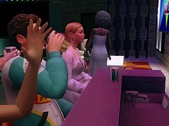 Гангбанг в боулинге с крупными минетами, кунни, фейсами, кремпаями на упругие сиськи