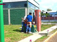 Hot Mexican Wife Danna Begs for Cock from Two Fat Guys and Gets Fucked on the Street Part 3