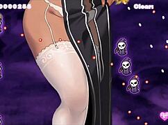 yo, undressing giant waifu black nun in succubus chan hentai game!