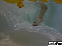 Sexy Nadia Bathes With Rubber Duckies