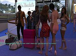 A wife and stepmother play a steamy game with big tits on display.