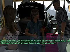 A wife and stepmother play a steamy game with big tits on display.