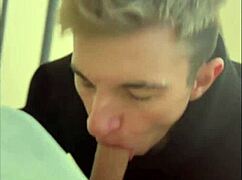 I Saw A Guy Jerking Off And Couldn't Resist Giving Him A Blowjob.