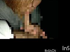 Japanese amateur couple performs outdoor blowjob and handjob on smartphone