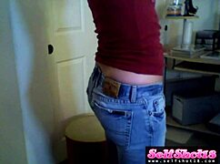 Blonde naughty girl tapes herself feeling excited and aroused on webcam