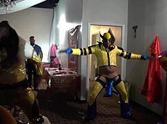 X men strip naked for milfs in outdoor orgy