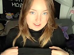 Dildo sucking and pussy play leading to big clit orgasm