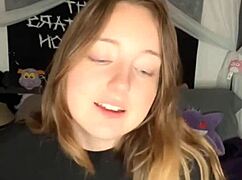 Dildo sucking and pussy play leading to big clit orgasm