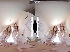 Naughty america vr scene with two chicks, kenna james and veronica weston.