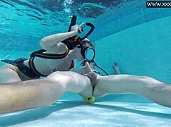 Minnie Manga gets slammed underwater in a tight pool scene! 💦