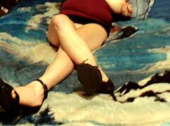 Sexy Wife Masturbates Alone in Heels and Skirt for Homemade Video. She Teases with Every Touch!