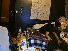 Housewife relaxes after work