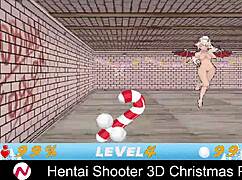 Hentai shooter 3D Christmas party with beautiful women and monsters