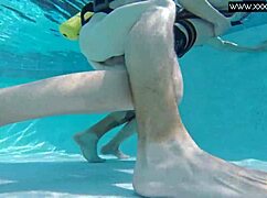 Minnie Manga gets slammed underwater in a tight pool scene! 💦