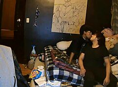 Housewife relaxes after work