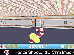 Hentai shooter 3D Christmas party with beautiful women and monsters