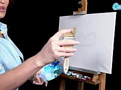 Big Tits Milf Ryan Keely as Bob Ross Gets Wet During Painting